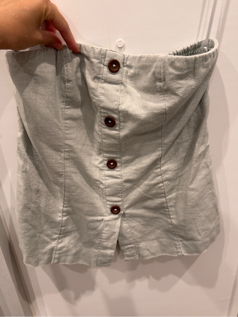 Abercrombie & Fitch Light Sage Button-Front Mini Skirt